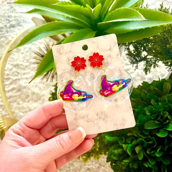 Lisa Frank Rare Porpoise Popsicle Earrings - Picture 4 of 5